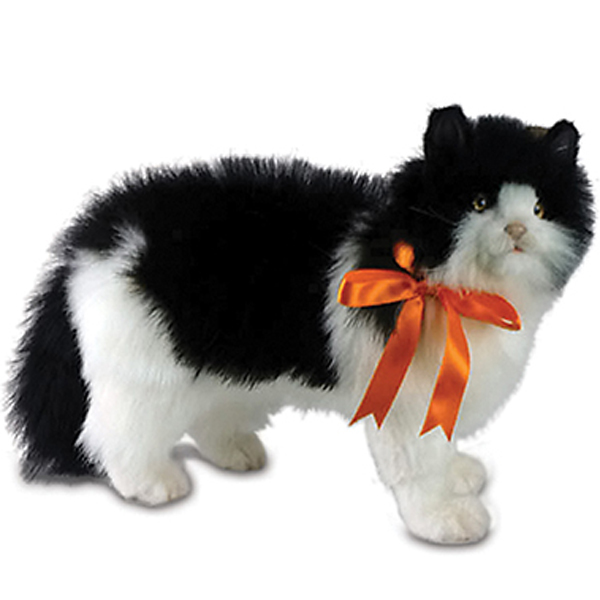 hansa black and white cat plush